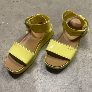 Yellow Platform Ankle-Strap Sandals - Women